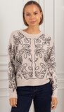 Prachtige taupe-beige gebreide pullover_