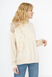 Magnifique pull-over beige surdimensionné en maille_