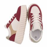 Bordeaux-kaki lage sneaker Ashani_