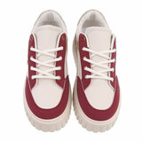 Bordeaux-kaki lage sneaker Ashani_