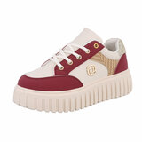 Bordeaux-kaki lage sneaker Ashani_