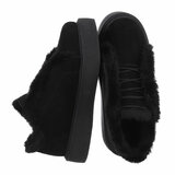 Zwarte lage daimen winter sneaker Reya_