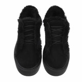 Zwarte lage daimen winter sneaker Reya_