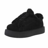 Zwarte lage daimen winter sneaker Reya_