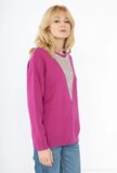 Fuchsia oversized trui met ronde hals en strass_