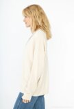 Beige oversized trui met ronde hals en strass_