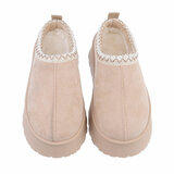 Beige kort daimen winterlaarsje Edwige_