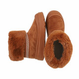 Camelkleurige daimen winterboot Roxanne_