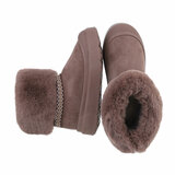 Kaki bruin daimen winterboot Roxanne_