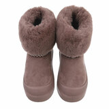 Kaki bruin daimen winterboot Roxanne_