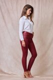 Bordeaux slim fit leatherlook broek_