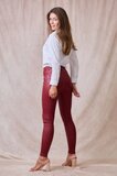 Bordeaux slim fit leatherlook broek_