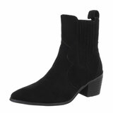 Bottes western-biker en daim noir Jenna_