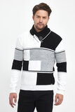 Pull homme fashion blanc-noir-gris_