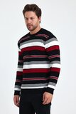 Trendy zwart-witte-bordeaux heren pullover_