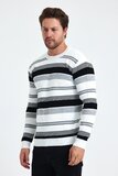 Trendy wit-grijze-zwarte heren pullover_