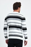 Trendy wit-grijze-zwarte heren pullover_