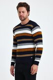 Trendy blauw-witte-camel heren pullover_