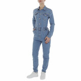 Modieuze blauwe jeans jumpsuit_