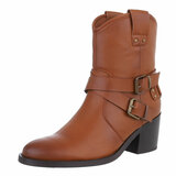 Camelkleurige biker-western boot Sabine_