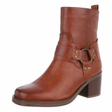 Camelkleurige biker-western boot Florentina_