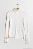 Bruin-wit-beige pullover met hoge col_