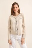 Wit-beige-zwarte cardigan_