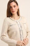 Wit-beige-zwarte cardigan_