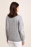 Grijze pullover met 3d en flower print_