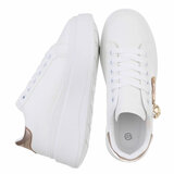 Witte lage sneaker Kayla met champagne decoratie_