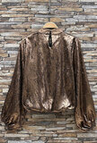 Chique goud-bronzen korte blouse _