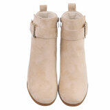 Beige daimen enkellaarsje Marta_