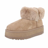 Kaki bruine daimen winterboot Janie_