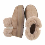 Kaki bruine daimen winterboot Janie_