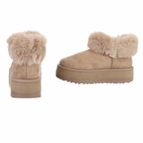 Kaki bruine daimen winterboot Janie_