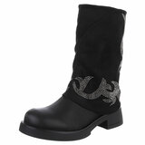 Zwarte suede mix boot Wioletta_