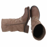 Kaki bruine suede mix boot Wioletta_