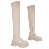 Beige overknee laars Alwiena_