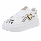 Wit-gouden lage sneaker Florence_