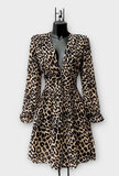 Mooie korte leopardprinted jurk _