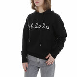 Zwarte hoodie met opschrift_