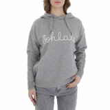 Grijze hoodie met opschrift_