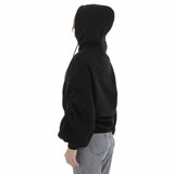 Zwarte oversized hoodie met opschrift_