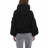 Zwarte oversized hoodie met opschrift_