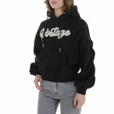 Zwarte oversized hoodie met opschrift_