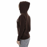 Bruine hoodie met opschrift_