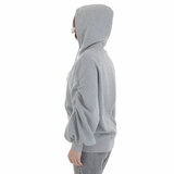 Grijze oversized hoodie met opschrift_