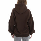 Bruine oversized hoodie met opschrift_