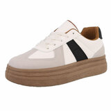 Beige lage sneaker Kitty_