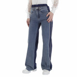 Modieuze two tone jeans broek_